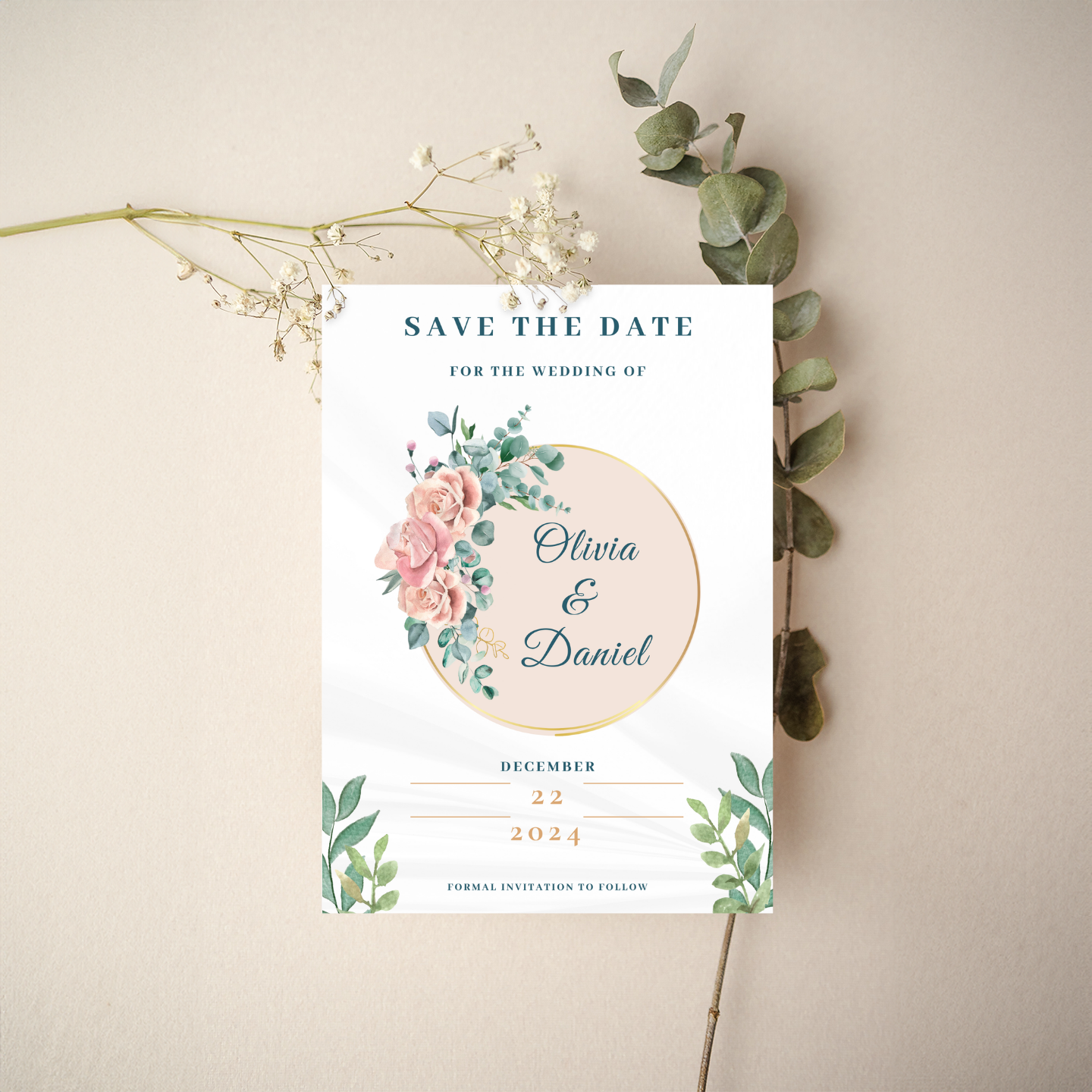 Save the Date - Floral Style 1