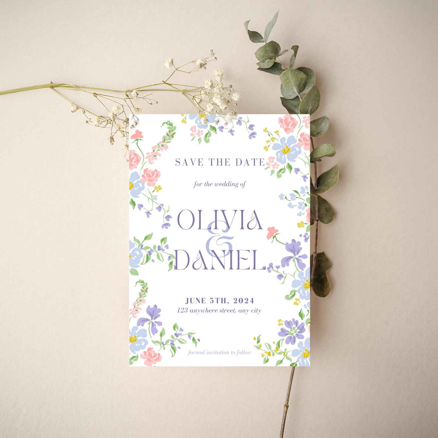 Save the Date - Floral Style 3