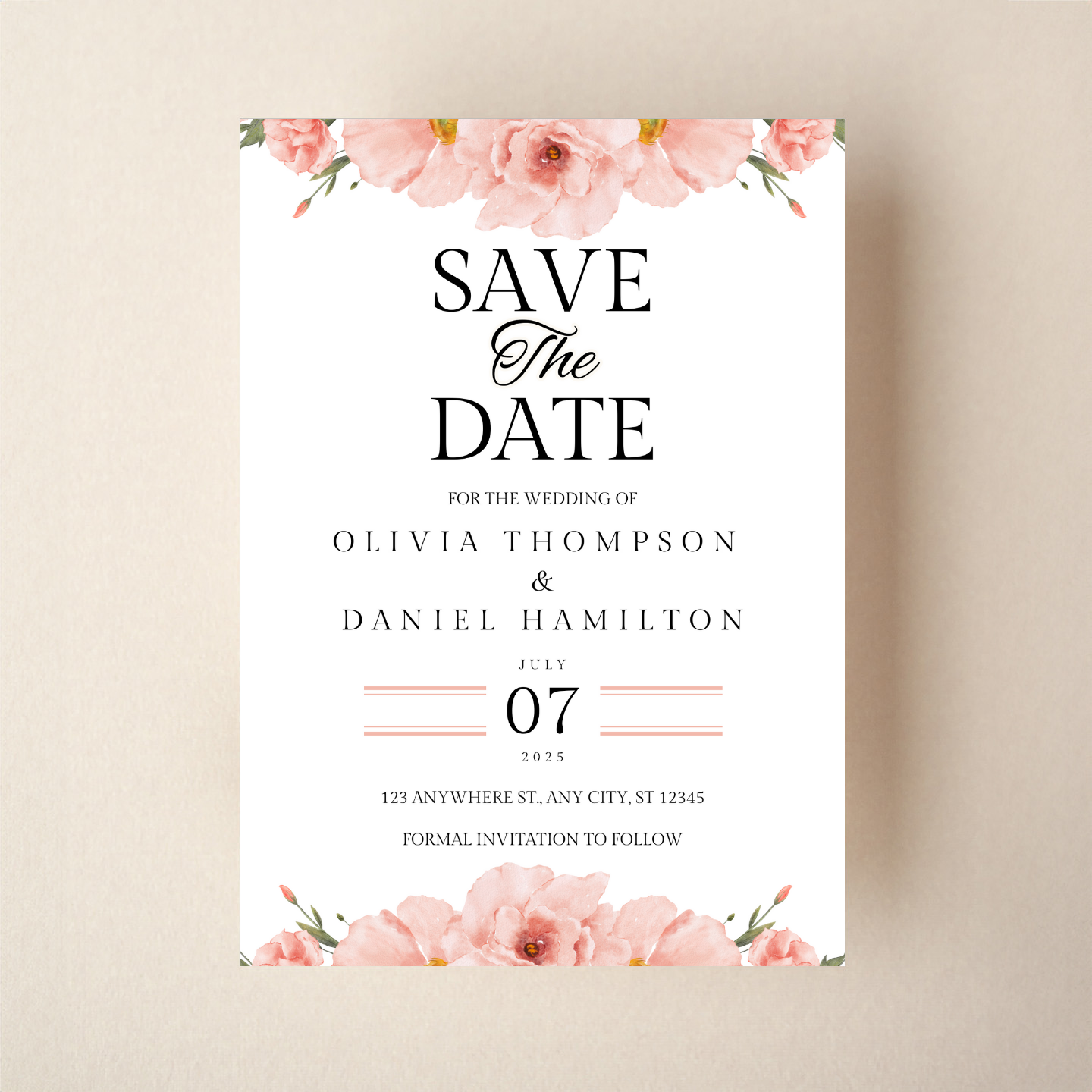 Save the Date - Floral Style 4