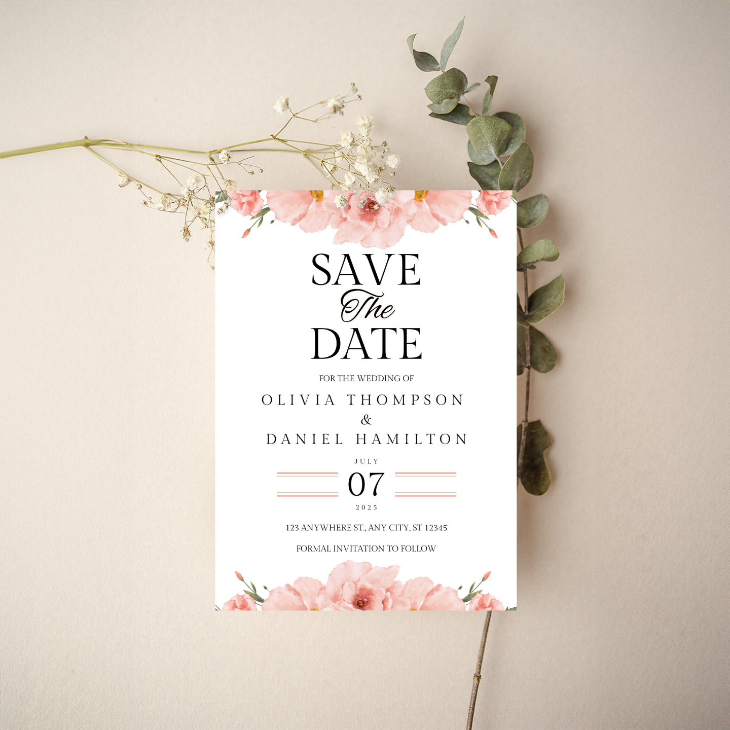 Save the Date - Floral Style 4